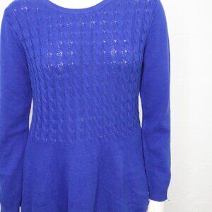 Chelsea & Theodore Womens Blue Sweater XL Cable Knit